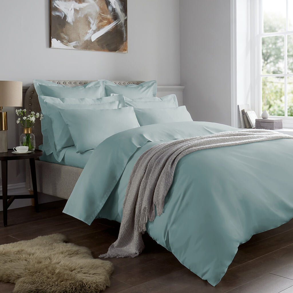 17 Stories Marview 1000 Thread Count Sateen Standard Fitted Sheet Duck Egg Kingsize (5')