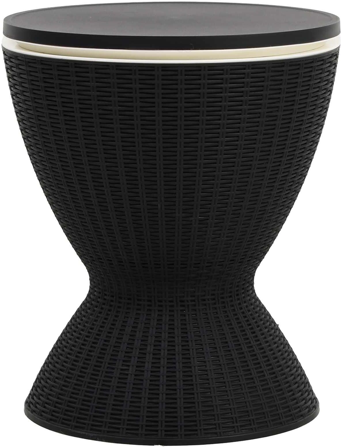 vidaXL Table à glacière 3 en 1 noir polypropylène