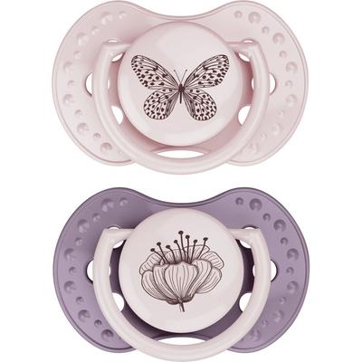 Difrax Fopspeen Dynamic Botanic Pink - Purple 18m+ 2 St Schnuller