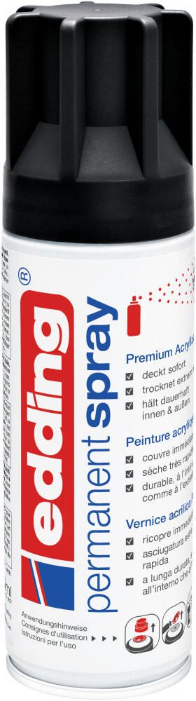 edding Acrylspray Permanent Spray Tiefschwarz Matt 4-5200901