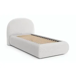 POLSTERBETT Motti 90x200, Einzelbett mit Bettkasten, ohne Matratze, Creme