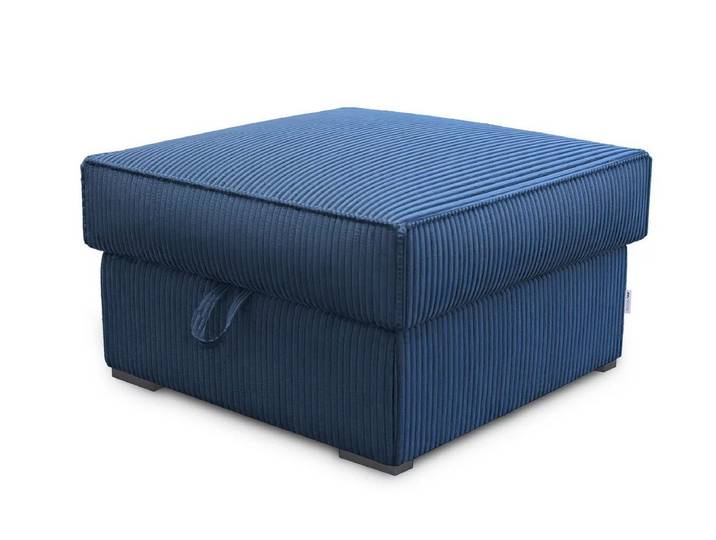 Dunkelblauer Hocker SMART COSARO mit Stauraum 65x65 cm