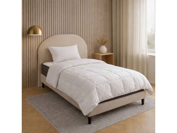 Matelas 90x190 cm Zen 20 cm mousse haute densité ferme face été/hiver + 1 oreiller + couette