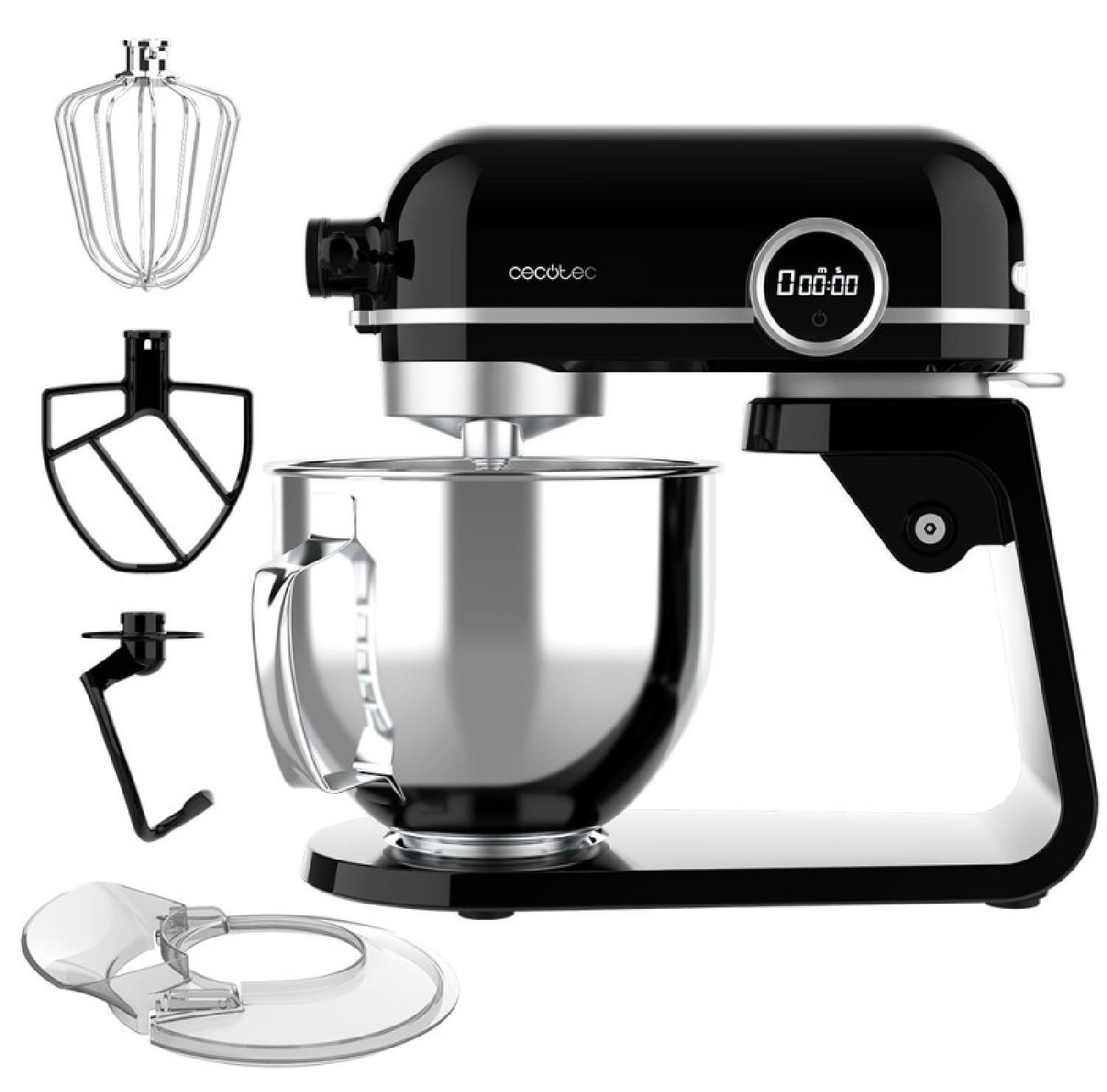 Cecotec Twist&Fusion 4500 Luxury, 5,2 l, Schwarz, Schlagen, Kneten, Mixen, Rührer, Geschwindigkeit, LED, Edelstahl