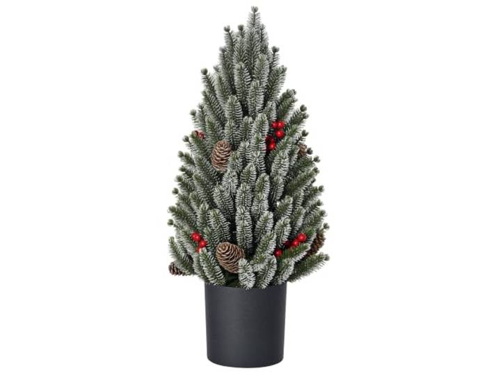 HOMCOM Mini Künstlicher Weihnachtsbaum 47 cm Tisch-Christbaum mit Schnee