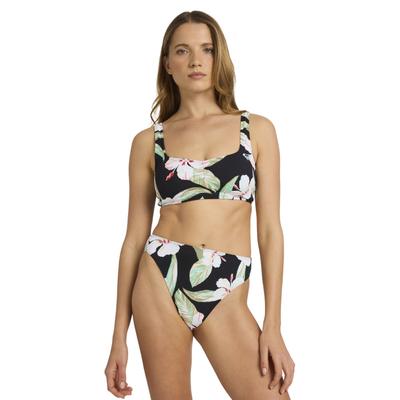 Bandeau-Bikini-Top ROXY "Printed Essentials Bralette", Damen, Gr. M, bunt (anthrazit spring charming), Obermaterial: 85% Polyester, 15% Elasthan., Bikini-Oberteile