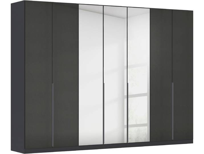 Drehtürenschrank, Grau, 315x229x54 cm, Holzwerkstoff, Mit Spiegeltüren, Modern, Rauch
