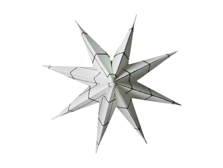 DBKD Suspension décorative Paper winter star Square white, petit, Ø9 cm