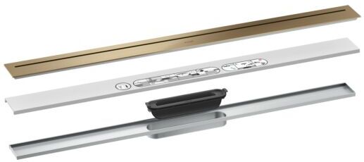 Hansgrohe Drain Duschrinne 42522140 900mm, Fertigset, frei im Raum, brushed bronze