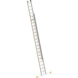 Layher Seilzugleiter TOPIC 18 Sprossen, Aluminiumleiter 2x18 Sprossen, zweiteilig, a...