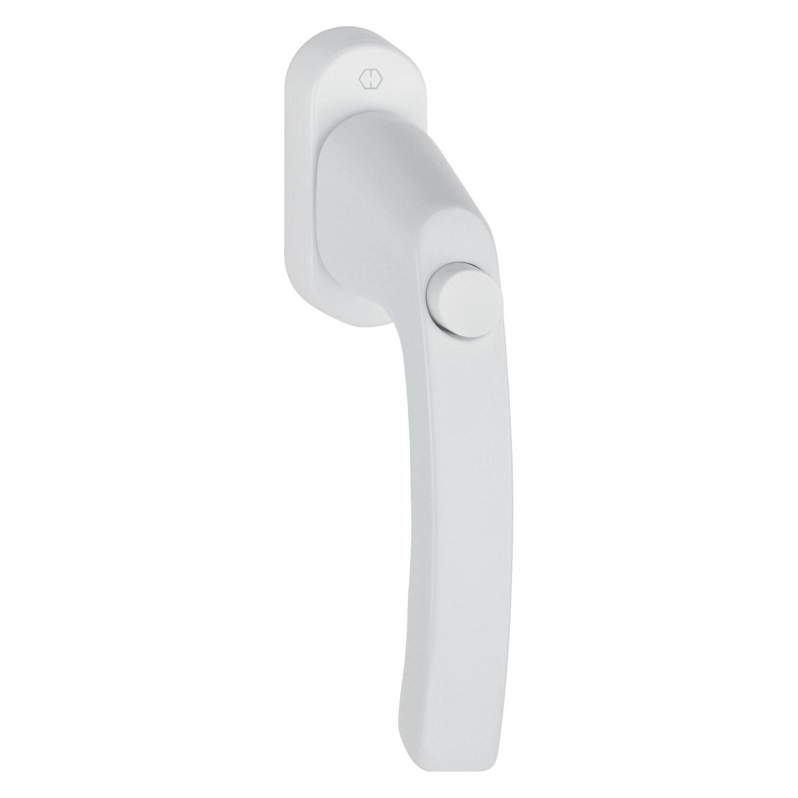 Hoppe Fenstergriff LIÈGE - Druckknopf, Vierkant 7 x 32 mm, Alu weiss (42729640)