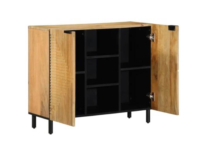 Sideboard Braun 90x33x75 cm Massivholz Mango Massives Mangoholz, starke Oberplatte, Badschrank, Küchenschrank, Flur, Büro, Wohnzimmer, Unikat