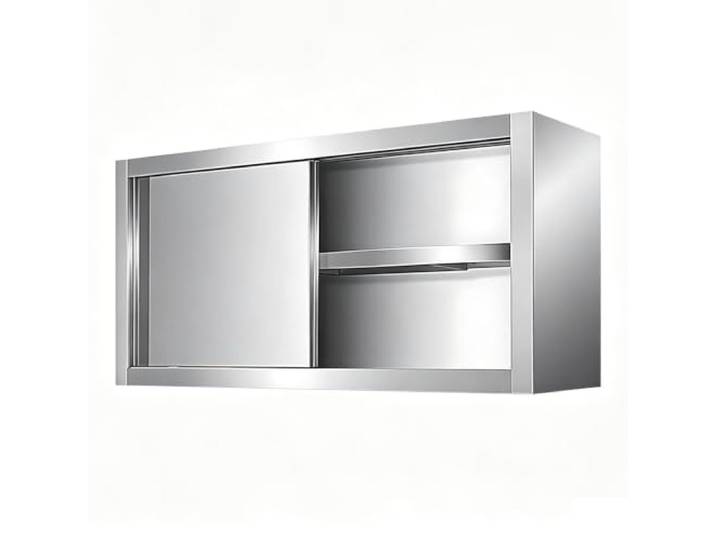 WNGJZZYC Zweistufiger Küchen-Wandschrank mit Schiebetüren Vielseitiger Aufbewahrungsorganizer aus 304-Edelstahl für Speisekammer, Spirituosen, Gläser, Weinbar(L120cm/47in)