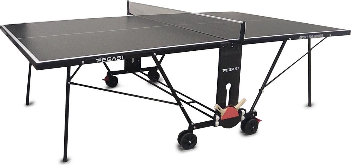 Pegasi Tischtennisplatte 700 - Tischtennisplatte Indoor - Faltbare Tischtennistisch - Klappbar - Original Tischtennistisch - Mit Rädern - Beweglich - Schwarz