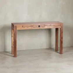 KADIMA DESIGN Konsolentisch "NAKO": Landhausstil, Schublade, Akazienholz, 40 cm Tiefe, vielseitig einsetzbar.