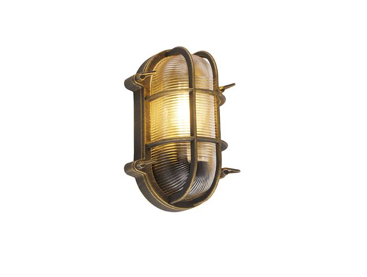 Applique et plafonnier or/laiton ovale IP44 - Noutica