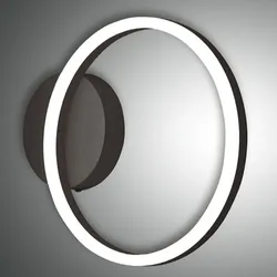 Rinförmige Giotto LED Wandleuchte in Schwarz Fabas Luce ø30cm