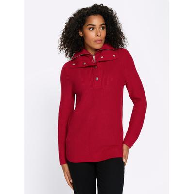 Troyer CLASSIC BASICS "Troyer-Pullover", Damen, Gr. 42, rot, 100% Polyacryl, unifarben, Pullover Troyer