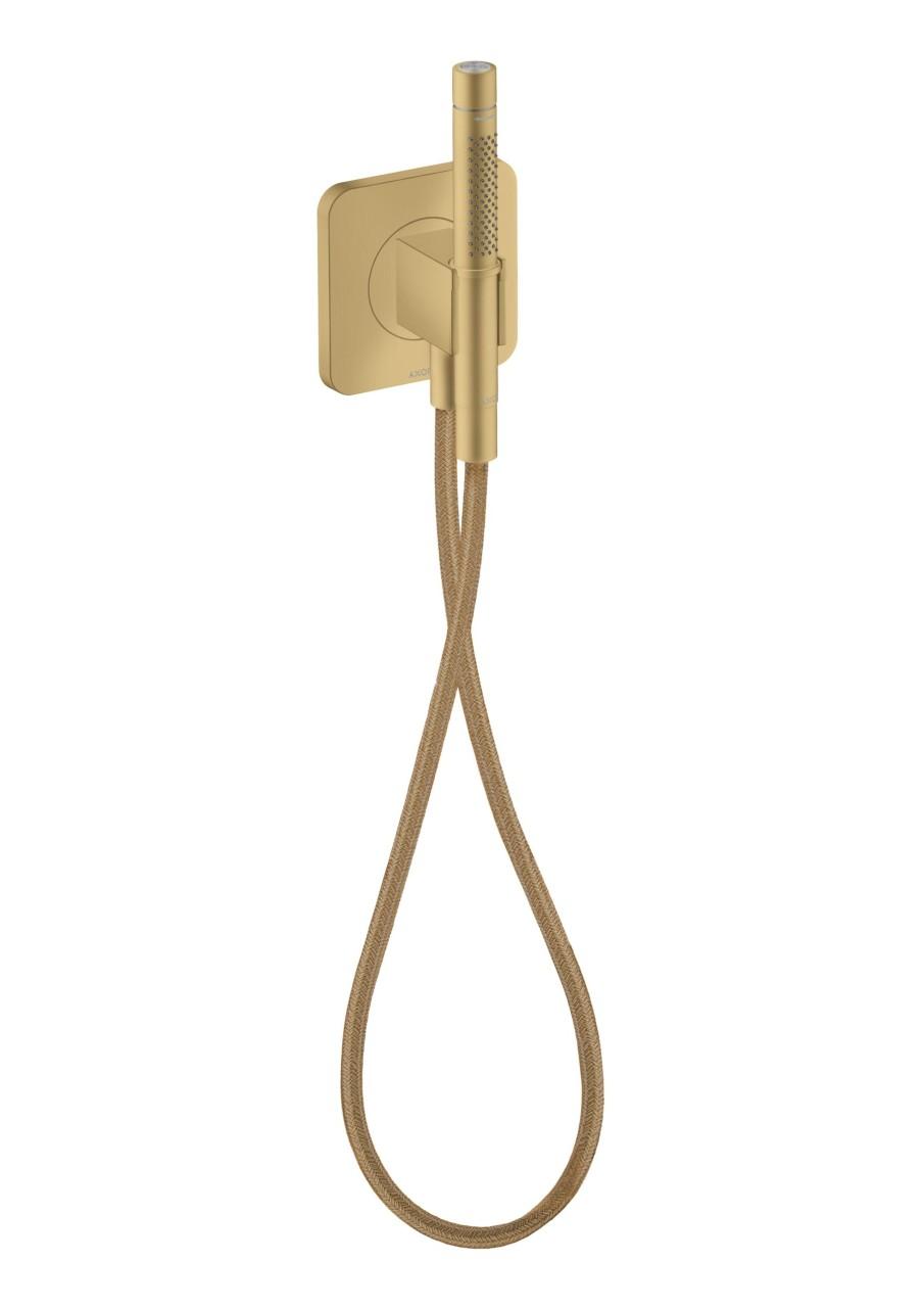 Hansgrohe Schlauchanschl.u.Brausenhalter Axor Citterio C softsq. m.Stabhandbr.2jet brushed gold opt 49626250