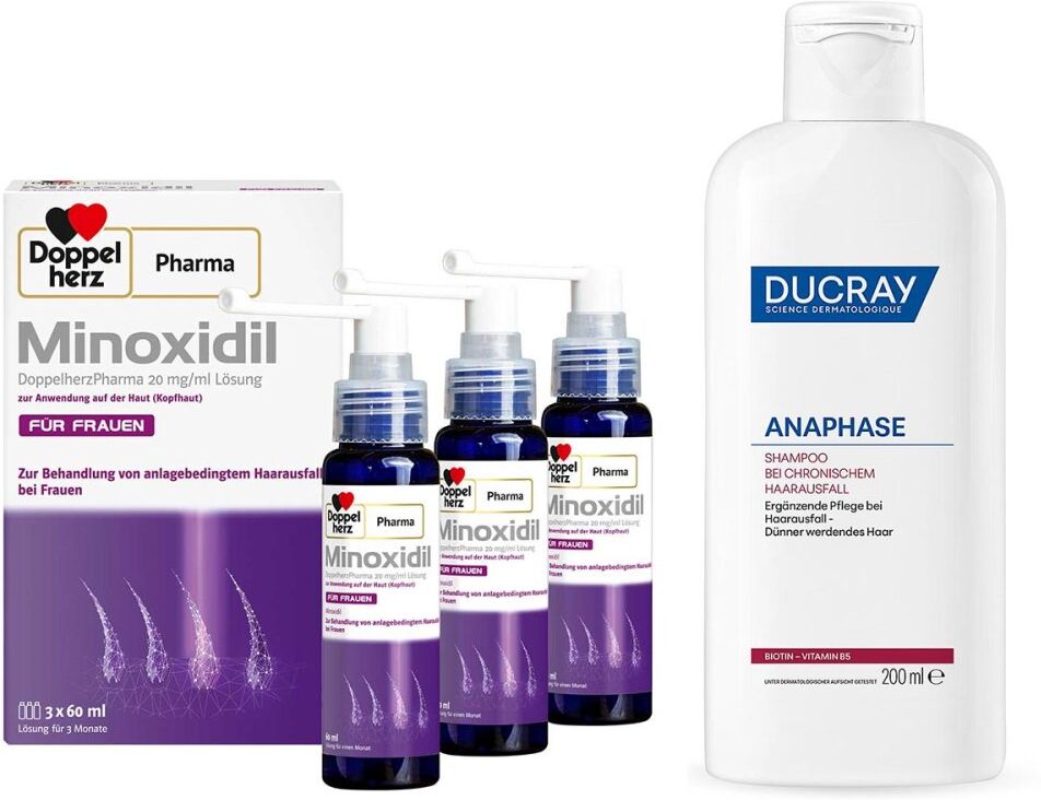 Minoxidil Doppelherz Frauen Lösung (3x60ml) + Anaphase Shampoo
