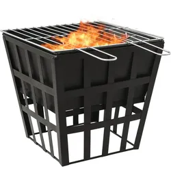 vidaXL 2-in-1 Feuerstelle und Grill 34x34x48 cm Stahl