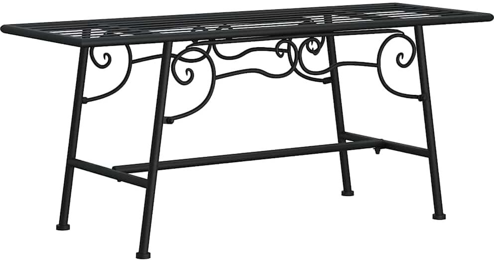 vidaXL Banc tour d'arbre 110 cm Noir Acier