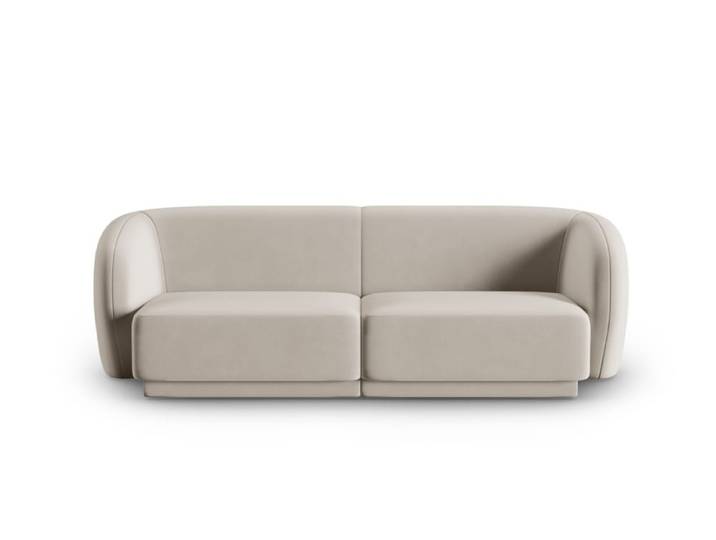 Canapé modulable 2 places en velours beige