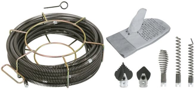 KS Tools Jeu de déboucheur de canalisations Ø 16mm avec filin métallique intérieur, 13 pcs. (900.1917)