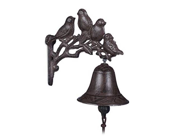 Clochette de Porte en Fonte\, lot 3\, Motif Oiseau\, Antique\, Style Maison de Campagne; Cloche Murale; décoration\, Brun