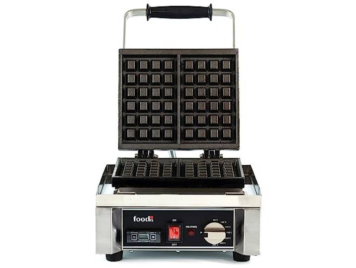 foodis Brüssler Waffeleisen 1700W mit Heizanzeige & Timerfunktion - Gastronomie Waffelmaschine mit Temperaturregulierung 60-300°C - 4x6 Waffle Maker, Belgisches Waffel-Eisen