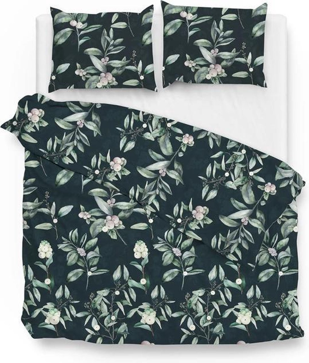 Zo! Home Matera Dekbedovertrek - Flanel - Eenpersoons - 140x200 cm - Green