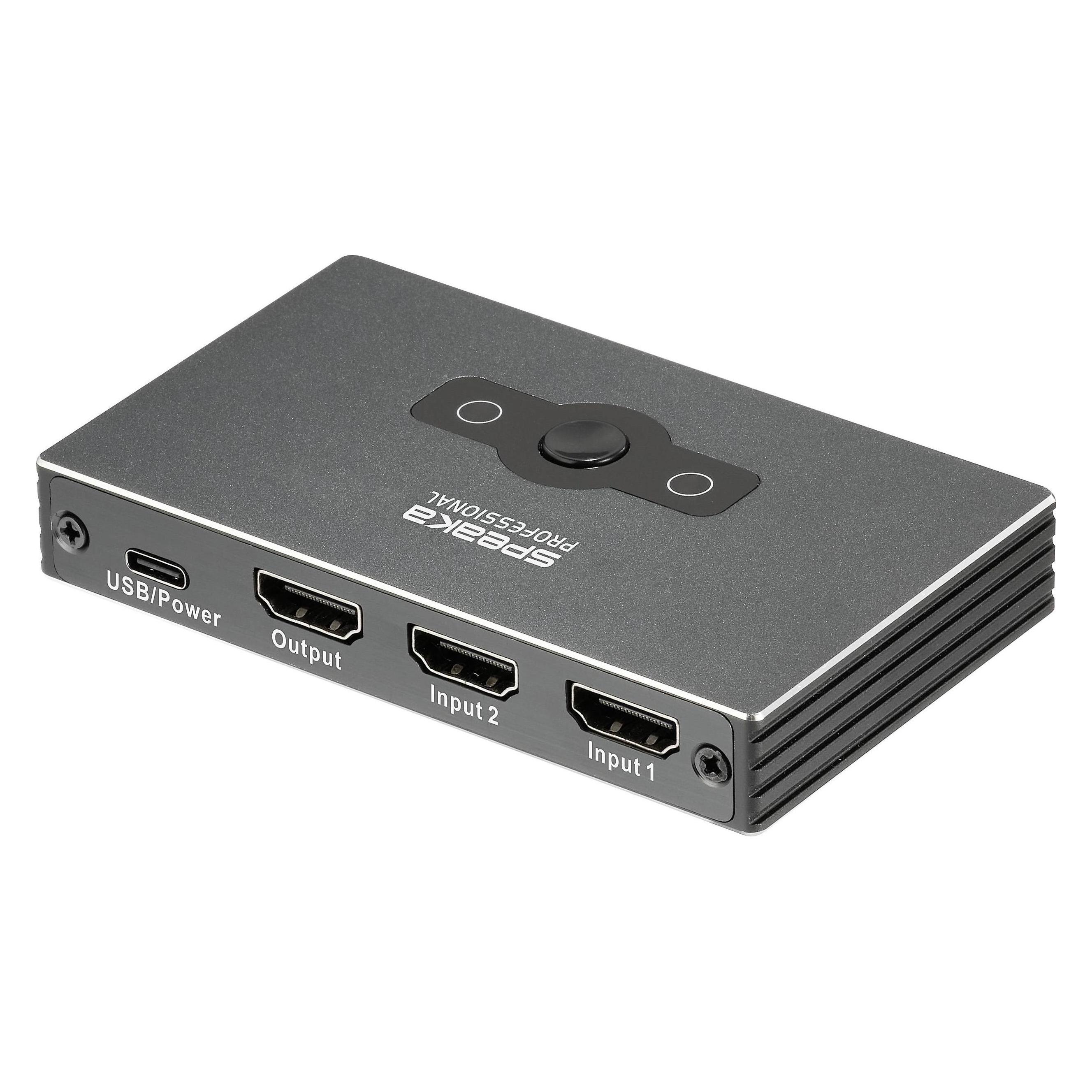 SpeaKa Professional SP-HSW-300 2 Port HDMI-Switch Ultra HD-fähig 7680 x 4320 Pixel (SP-10474508)