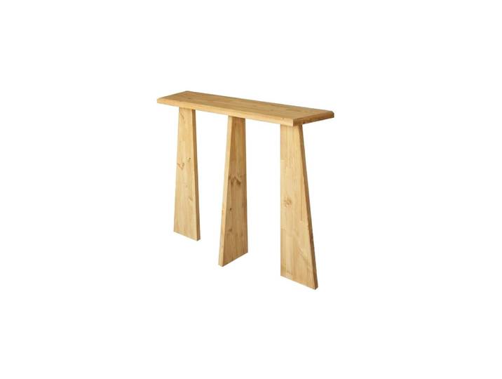 Console d'entrée 3 pieds en bois clair