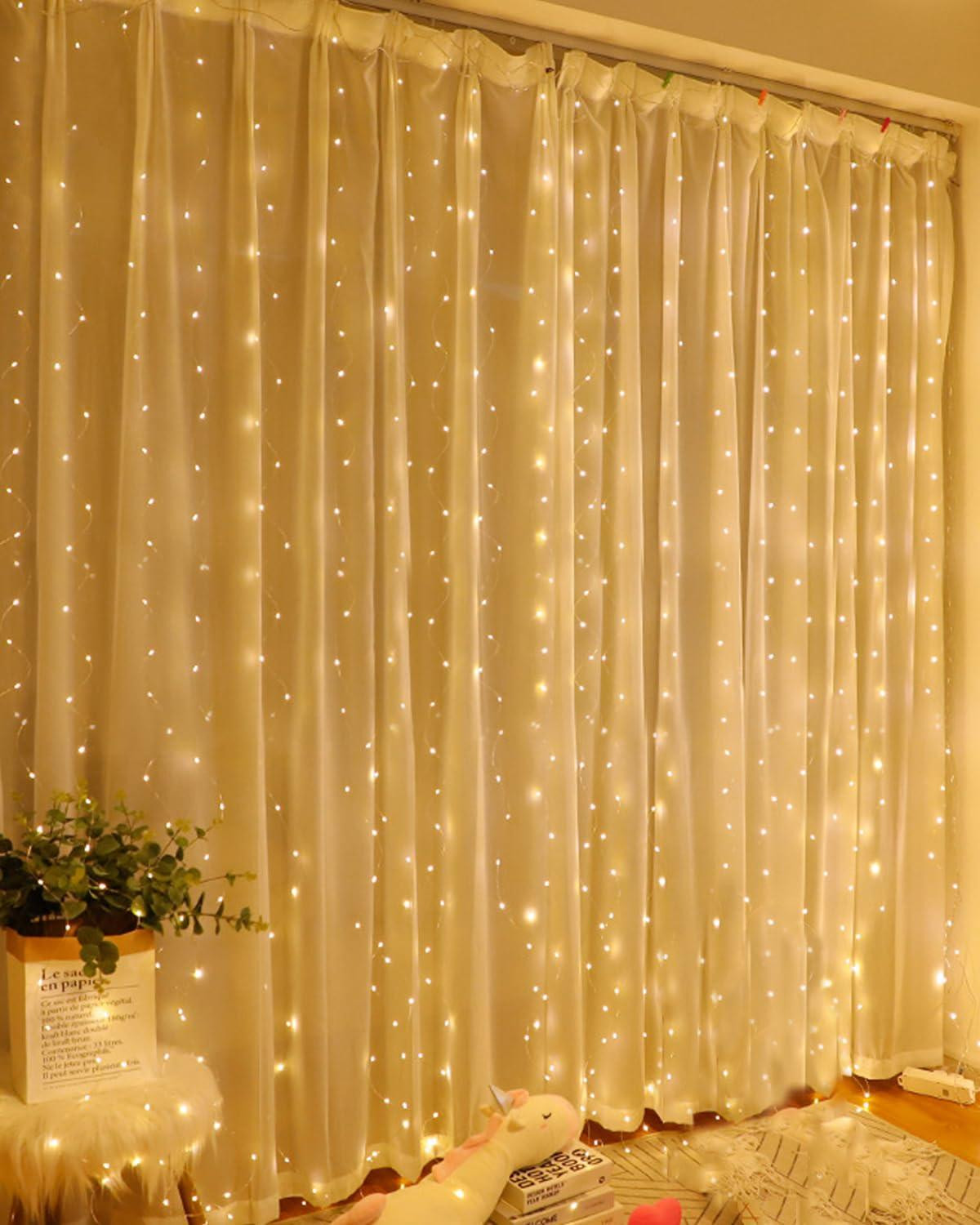 Selius Lichtgordijn Warm Wit - 200 LED - 2 x 2 Meter - Voor Binnen - USB Voeding