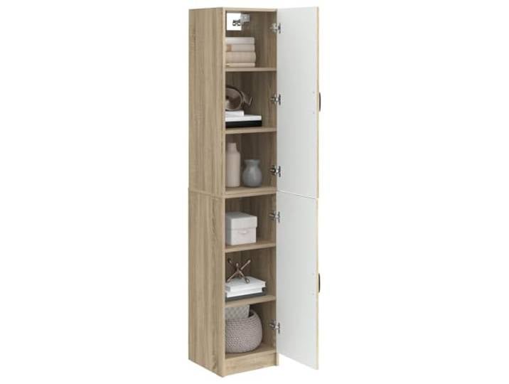 KTHLBRH 2-teiliges Schrank-Set Eiche Sonoma aus technischem Holz 4 Einlegeböden, 2 Türen, 20 kg pro Regal, Schrank und Wandschrank, Montage erforderlich