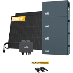 TSUN DCU2000Lite Solarspeicher für Balkonkraftwerke, mit 2 x 455W Bifaziale Solarmodule & 800W Mikro‐Wechselrichter. by Powerness - 8kWh / Standardversand