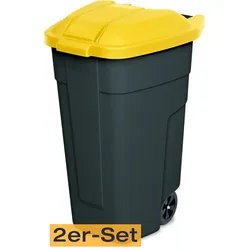 BRB Mülltonne 100 Liter VE: 2 Stück, anthrazit/gelb