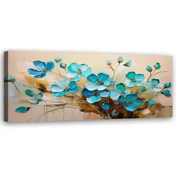 WANDBILD türkise blumen pflanzen naturstrauß