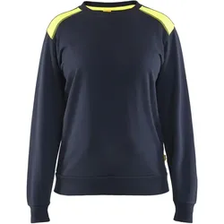 Damen Sweatshirt "3408" - S - dunkelmarine/gelb