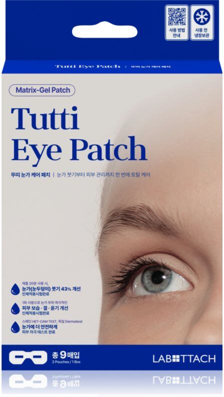 Wooshin Labottach Tutti Eye patchs hydrogel régénérants pour le contour des yeux inférieur 9 pcs