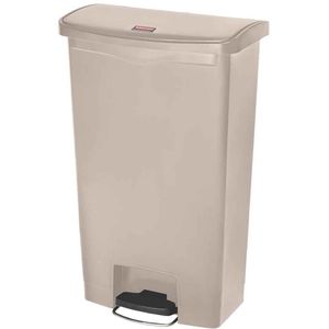 Rubbermaid Mülleimer Slim Jim Step-On, 1883460, beige, aus Kunststoff, 68 Liter