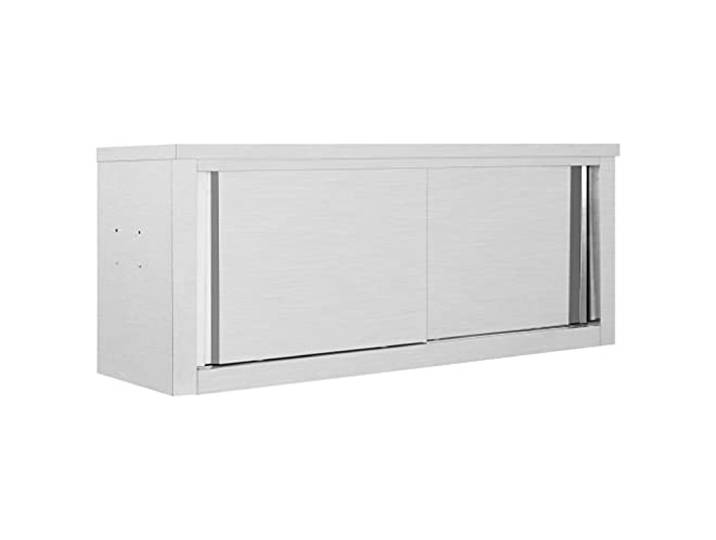 vidaXL Wandhängeschrank mit Schiebetüren Gastro Hängeschrank Wandschrank Schrank Küchenschrank Oberschrank Küche 120x40x50cm Edelstahl