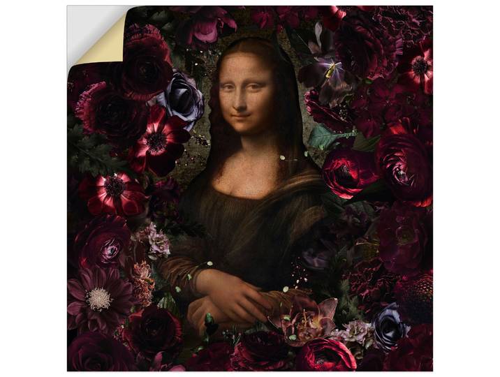 Wandbild ARTLAND Mona Lisa - Da Vinci Adaption , bunt (farbe bild(er): schwarz), B:30cm H:30cm, Bilder, Wandbild, als Alubild, Leinwandbild, Poster, Wandaufkleber in verschied. Grössen