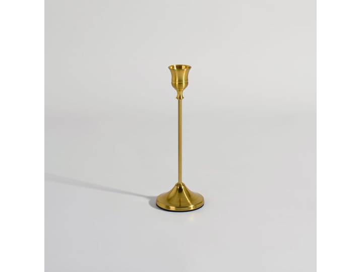 Vergoldeter Stahlkerzenständer, H 20 cm