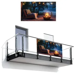 BALKON-SICHTSCHUTZ Lagerfeuer - See - Abendlicht Witterungsbeständig 200x110 cm