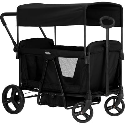 Bollerwagen FILLIKID "Oskar", schwarz, Bollerwagen, Kinder, Polyester, Stahl, faltbar; für zwei Kinder