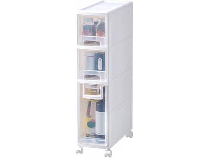 Schlanke, Rollende Schrankschubladen For Die Organisation Kleiner Räume Bodenschrank-Organizer, Standschrank for Küche/Wohnzimmer(3 Tier)