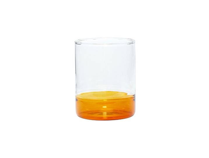 Verre en verre ambre, à eau, fait main - Hübsch, Kiosk - Ø8xH10 c