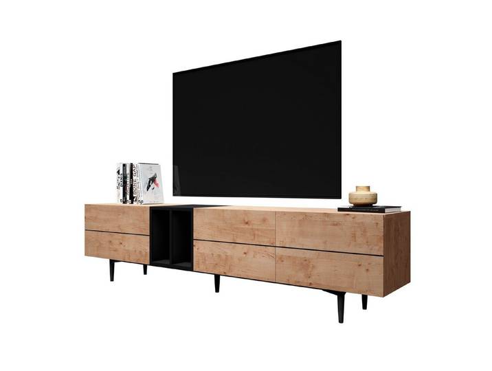 Newroom Lowboard Wildeiche 195 cm, TV Board Wildeiche Vintage Industrial Landhausstil TV Schrank