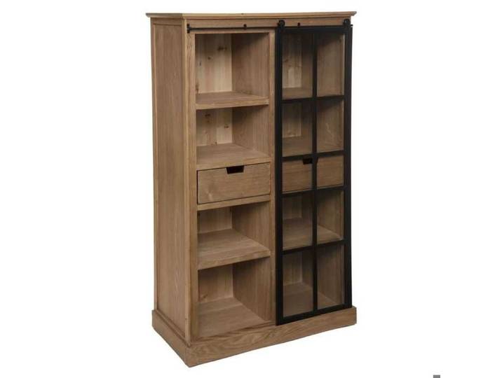 Atmosphera - Bibliothèque Lazare avec porte vitrée coulissante - Marron